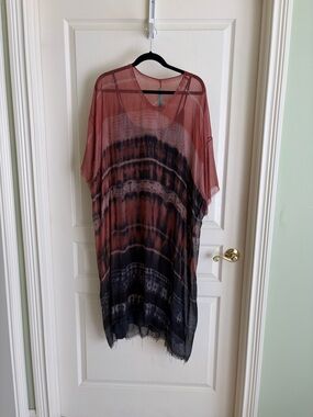 Raquel Allegra Rust and Black Tie-Dye Maxi Dress
